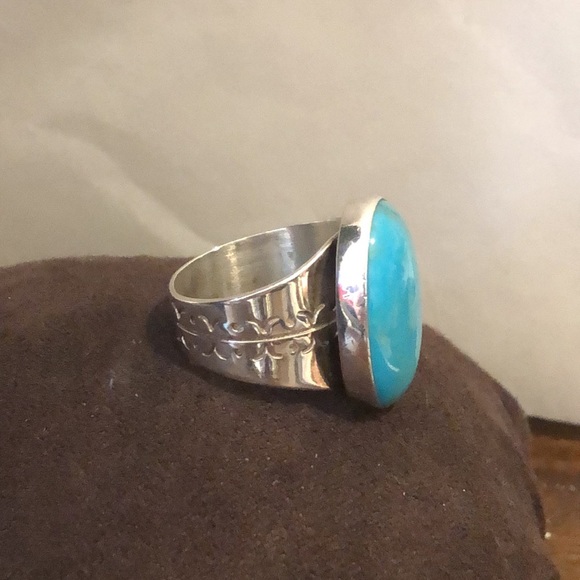 JAY KING DTR Turquoise Sterling Silver Oval Cabochon Ring Sz 10-3/4 - Picture 9 of 12